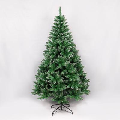 China Wholesale 210cm PVC Artificial Handmade Green Christmas Tree With Snow White New Year Christmas Tree for sale