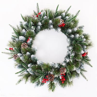 China PVC Christmas Holiday Decoration Pine Needle Christmas Wreath for sale