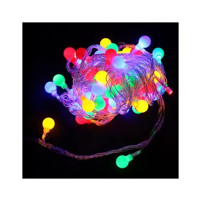 China PVC+COPPER LED Christmas Lights Outdoor String With With Small Plastic Ball Multicolor Hot Sale Indoor Led Light String for sale