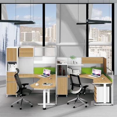 China Modern Modern Combination Office Workstations With Partition Office Cubicles L Shaped Desk for sale