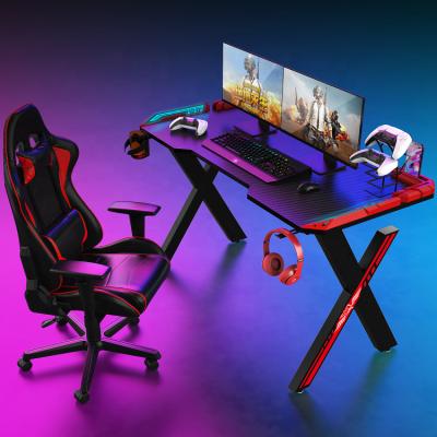 China Factory Direct Sale Gaming Table PC Desktop Gaming Computer Table (Other) Adjustable With RGB Light for sale