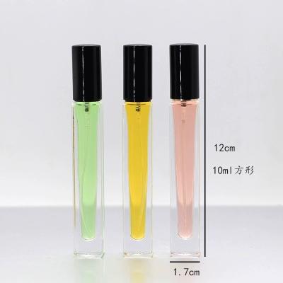 China Wholesale Empty Cosmetic Cylinder Square Clear Atomizer 5ml 10ml Perfume Oil Perfume Oil Glass Bottle With Cap for sale