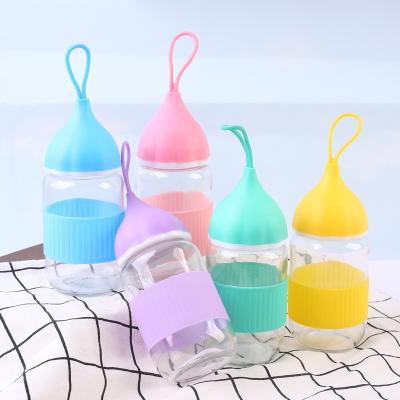 China Sustainable Water Bottle Glass With Silicone Sleeve for sale