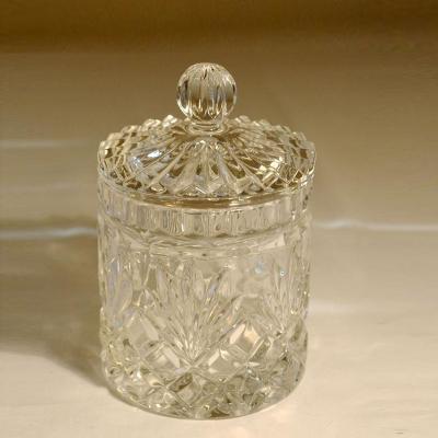 China 300ml 650ml Viable Relief Fancy Hot Selling Glass Bowl Candy Crystal Jar for sale