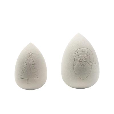 China Low MOQ Washable Wholesale And Logo Christmas Makeup Sponge Set OEM Customized With Santa Claus Christmas Character for sale