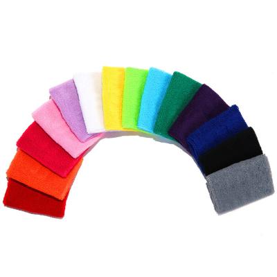 China Custom Logo Professional European and American style 100% cotton wrist band sweat absorption in different colors in stock for sale