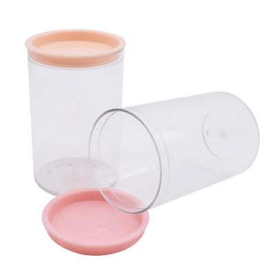 China PET Private Label Cylinder Box Package Makeup Sponge Blender Holder Beauty Makeup Sponge Case Travel for sale