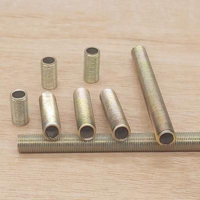 China PT 1/4-18 Steel Pipe Tube Nipples Wholesale Yellow Galvanized 1/8-27 Cavity All Threaded Rod for sale