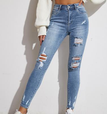 China LILUO 2022 Wholesale Good Quality Cotton Woven Sexy Curve Denim Women Jeans Skinny Chic Fit Pants QUICK DRY for sale