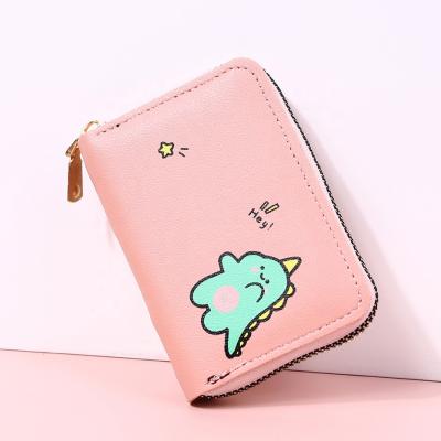 China New Fashion Multi-card Stand Women Waterproof Cartoon Dinosaur Short Wallets Ladies Coin Purse Girls Money Bags for sale