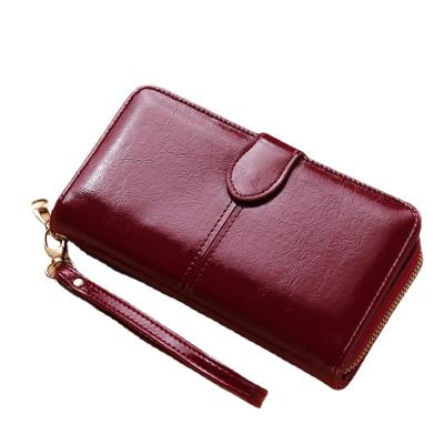 China Anti-theft Wallet Brown Anti-theft Women Phone Case Fashion PU Leather Card Holder for sale