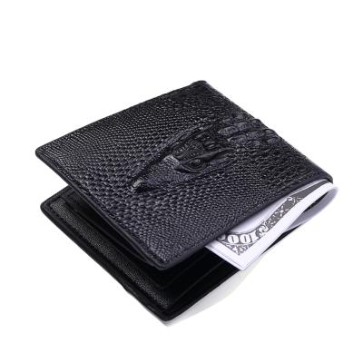 China New Classic Vintage Pattern Alligator Wallets Waterproof Male PU Leather Large Short Wallet Men Pinch Wallet for sale