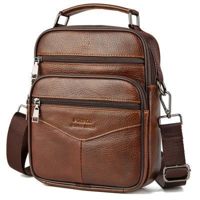 China Latest Fasion 100% Genuine Leather Crossbody Men\`s Messenger To Bags Cowhide Zipper Body Man Handbag Sling Shoulder Bag for sale