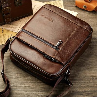 China Genuine Cowhide Leather Bag Men Messenger Bag Brand Shoulder Bag Easy Carry Crossbody Bags 100% High Quality Genuine for sale