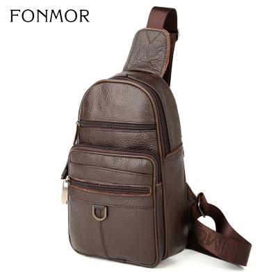 China Custom Messenger Sling Bag Men GENUINE LEATHER Waterproof Genuine Leather Cross - Body Trunk Bag Pack Front Bags for sale