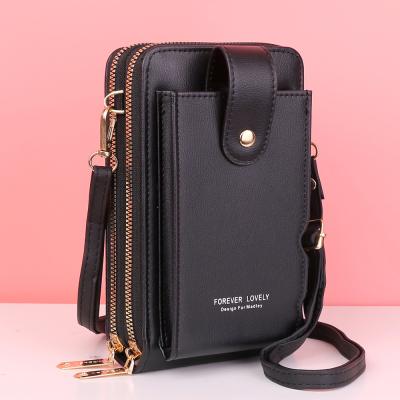 China Fashion Forever Fashion Beautiful Color Women Mini Shoulder Bag Universal Phone Case Wallet Modern Wallet With Strap for sale