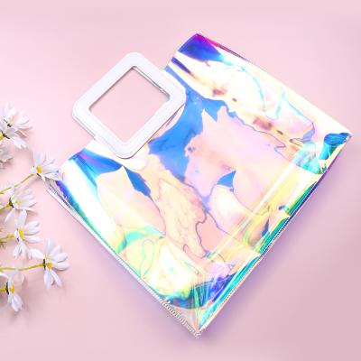 China Fashion Women Fashion Laser Handbag Waterproof Tote Beach Bags Clear Purse PVC Laser Shopping Bag for sale