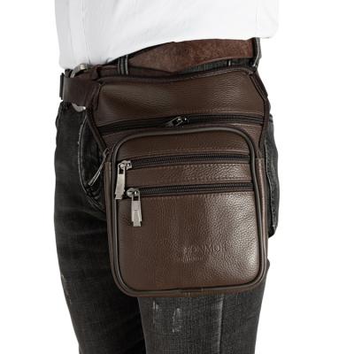 China Anti-theft Outdoor Motorcycle Bags Waist Pack Genuine Leather Unisex Bicycle Bags Leg Bag High Quality for sale