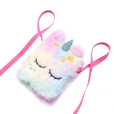 China New Plush Dress Unicorn Girls Purses Shoulder Bag Square Cross - Body Bags Party Gift Fashion Mini Ladies Bags for sale