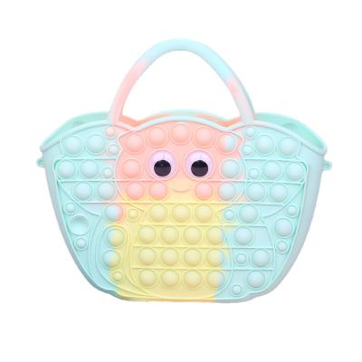 China Lovely Waterproof Relax Push Bubble Pops Toss Silicone Handbag Small Women Handbags Ladies Handbags for sale