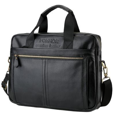 China Documents packing new fashion 15.6 inch business office laptop bags men briefcase genuine leather bag men for sale