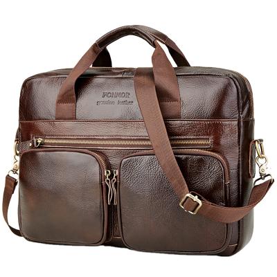 China Tote \ - Cross Body Bag Fashion Business Casual Top Men's Handbag Genuine Leather Cross \ Shoulder - Cross Body Shoulder Bag Men Laptop Briefcase for sale