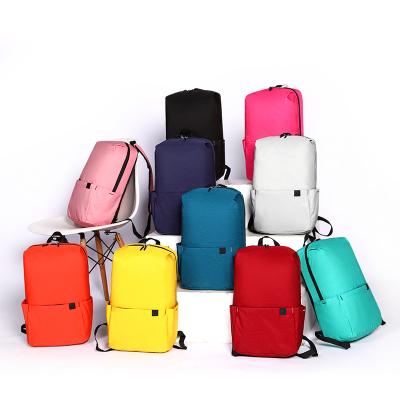 China Waterproof Fashion Casual Gray Pink Pure Color Customized Student Backpack Bag Men Nylon Women Outdoor Traveling Backpack for sale