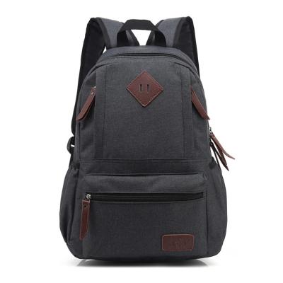 China Wholesale Waterproof Vintage Canvas Backpack Outdoor Traveling Man Student Bags Shoulder Rucksack With PU Strap Belt for sale