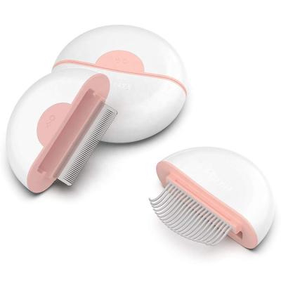 China PAKEWAY Sustainable Pet Groomer Hair Removal Self Cleaning Slicker Brush Comb for Dogs and Cats for sale