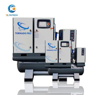 China 7.5kw 10hp 8bar PM VSD Lubricated Energy Saving Rotary Screw Air Compressor Air Compressor With Dryer Industrial Compressors for sale