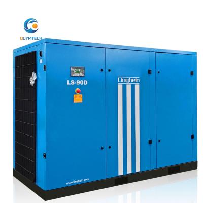 China New LINGHEIN 120HP/90KW/13bar lubricated screw air compressor, air compressor machine price, air compressor for sale