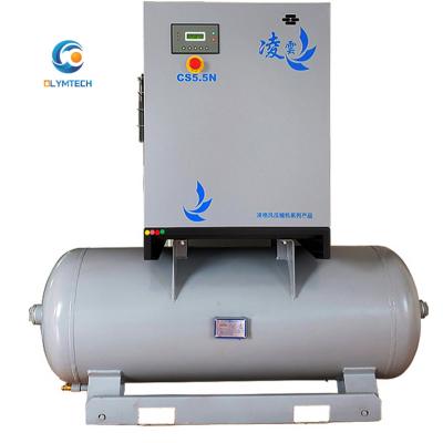 China LINGHEIN 8bar 10bar 12.5bar 5.5KW 7.5HP air pressure lubricated screw air compressor with dryer top air compressor for painting for sale