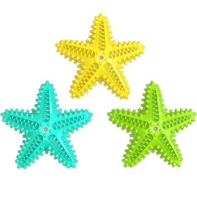 China Hot Sale Viable Starfish Pet Squeaker Tooth Cleaning Squeaky Floating Toys For Dog Pet Molar Chew Toys for sale