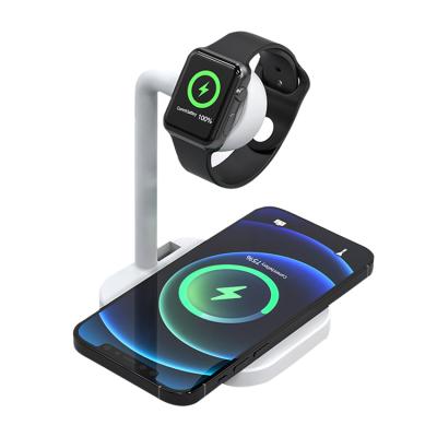 China Best Quality Smart Watch 15W 2 in 1 Support PD QC3.0 Compatible Protocol Qi Wireless Charging Foldable Portable Wireless Charger for sale