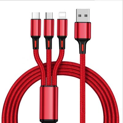 China Multi Function Data Transfer Cable Wholse 3 in 1 USB Charging Cable Universal Multi Function 3 in 1 Charging Cable Fast Charging for sale