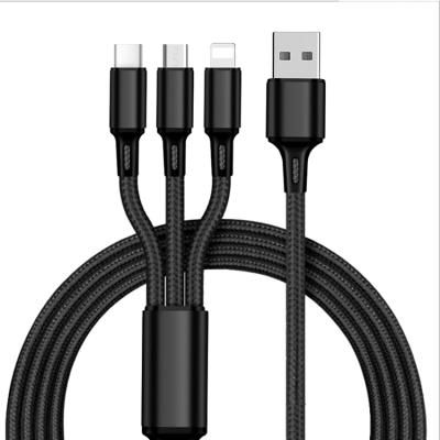 China High Quality Multi Function Data Transfer Cable 2021 Mobile Phone Data Cable 3 In 1 Type C Fast Charging Cable for sale