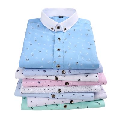 China Wholesale Mens Anti Pilling Button Up Slim Floral Print Plaid Dress Shirt Slim Fit Dress Shirts For Men for sale