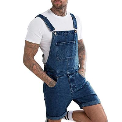 China Factory Wholesale Cargo Playsuit Jean Jumpsuit Shorts Stylish Men Denim Overalls Breathable for sale