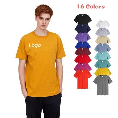 China Anti-Wrinkle Wholesale 210GSM Cotton Plain T-shirts 100% Custom Logo Printing For Men T-shirts for sale