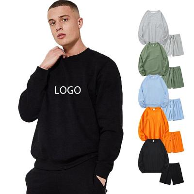 China Custom Logo Men Breathable Sweater Short Set Wear Sweater Training Jogging Shorts Set Unisex Mens Jogging Sweat Short Two Piece Sets for sale