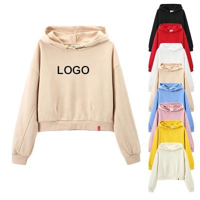 China 2022 Anti-wrinkle newcomer crop top hoodies crop top hoodie long sleeve for women for sale