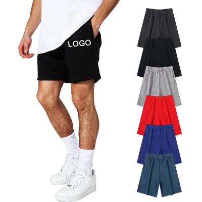 China Anti-Wrinkle 50% Cotton Polyester Custom Printed Mens Sweat Shorts For Mens Fitness Gym Running Shorts Workout Sweat Abbreviations Men for sale