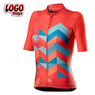 China 2021 Summer Breathable Cycling Clothing Women Bike Wear Clothing Breathable Anti-UV Bicycle Shirts Short Sleeve Cycling Jersey Top for sale