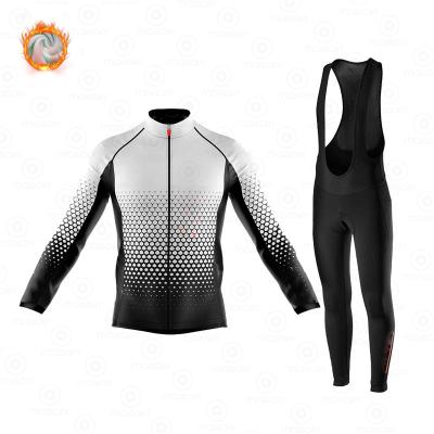 China Breathable Winter Cycling Clothes Long Sleeve Riding Apparel Singlet Set Thermal Fleece Maillot Ropa Ciclismo Invierno Keep for sale