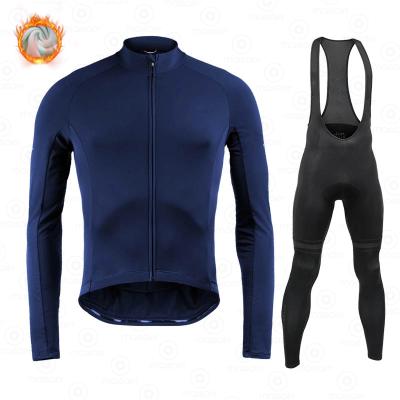 China 2021 Winter Breathable Cycling Clothing Long Sleeves Thermal Fleece Uniform Set Wear Man MTB Bike Clothing Maillot Ropa Ciclismo for sale