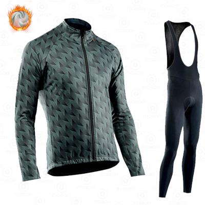 China Breathable Men Cycling Breathable Long Sleeve Jersey Winter Team Profession Wear Suit Sports Wear Bike MTB Uniform Set for sale