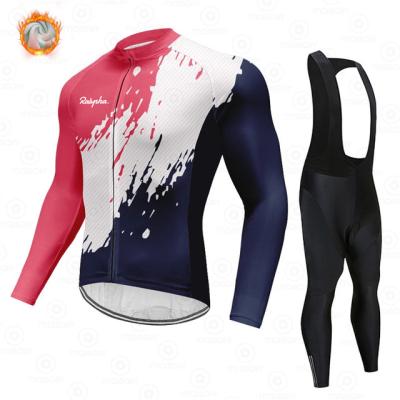 China Ralvpha Breathable Winter Thermal Fleece Set Cycling Clothes Mens Tank Top Suit Sport Bike MTB Riding Bib Pants Warm Sets Ropa for sale