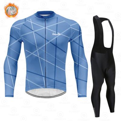 China Ralvpha Breathable Winter Tank Top 2022 Men's Team Ropa Ciclismo Hombre Fleece Cycling Suits MTB Bike Wear Bicycle Bib Pants Set for sale