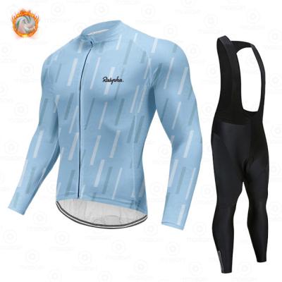 China 2022 Winter Breathable Long Sleeve Ralvpha Cycling Jersey Set Thermal Bicycle Maillot Ropa Ciclismo Fleece Mens MTB Bike Clothing Uniforms for sale