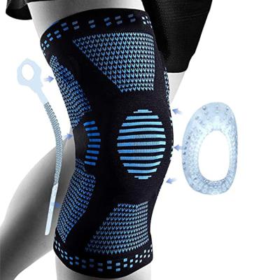 China Universal Knee Compression Sleeve Support Protector with Patella Gel Pad and Side Spring Stabilizers for sale